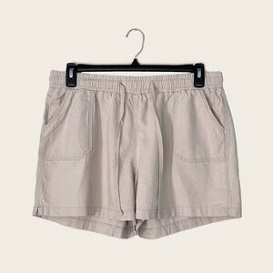 C Est. 1946 Catos Cream Linen Blend Drawstring Shorts